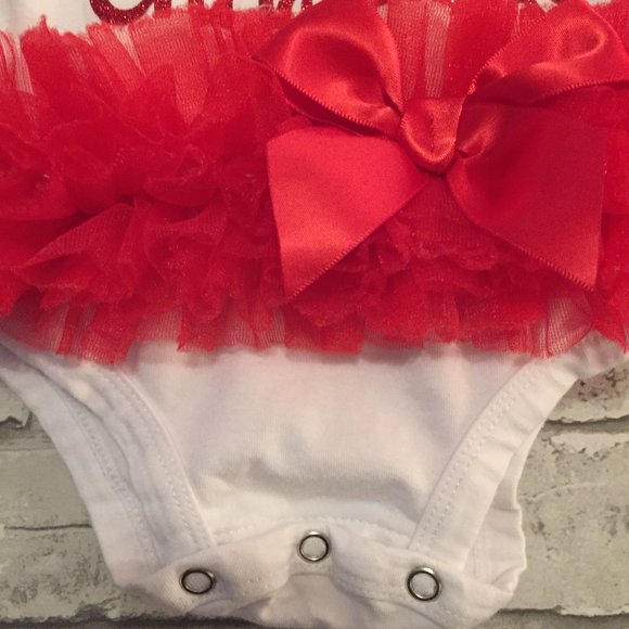 "My 1st Christmas" Tutu Diaper Shirt 3-6 Months - Picture 3 of 5